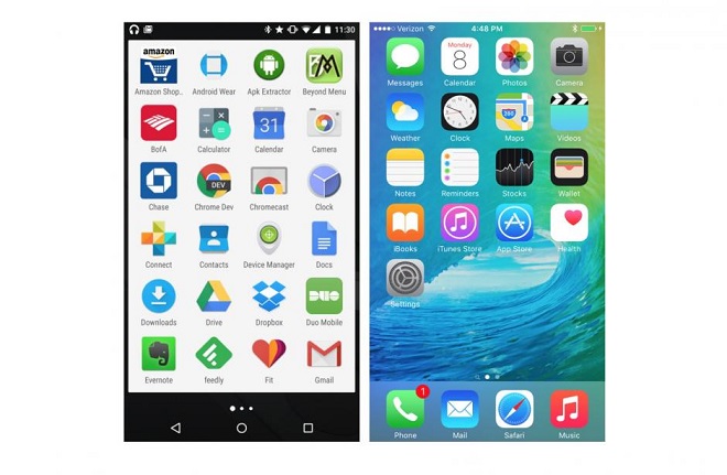 Comparison of the Android Marshmallow and iOS 9