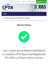 Device Status Registered